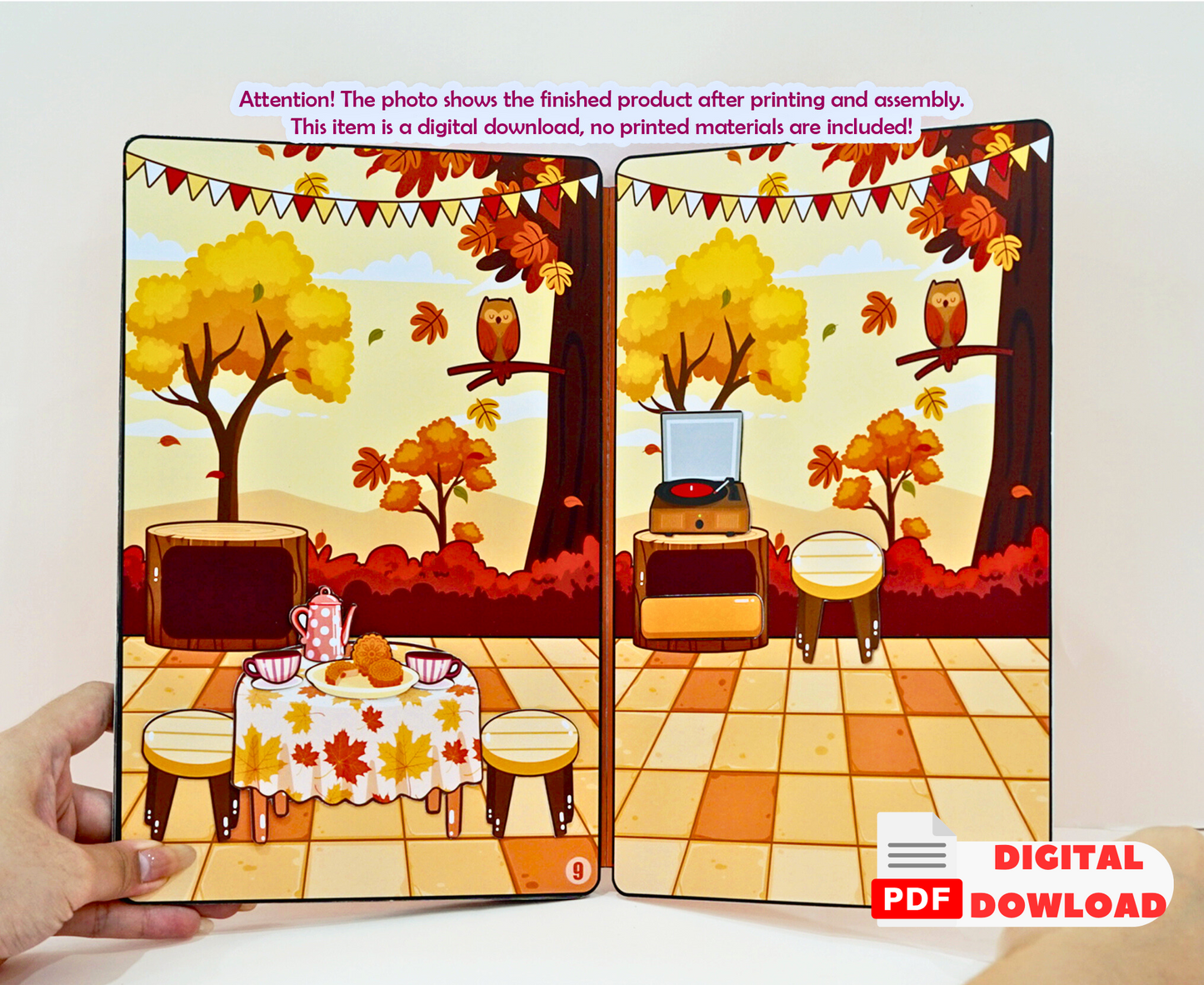 Yesa's Autumn dollhouse printable 🌈 Yesa's Enchanted Autumn Adventure | Busy book for kids, PDF | Instant download | DIY Kits for Kids 🌈 Woa Doll Crafts