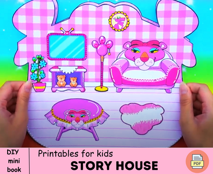 Pinky Panther story book for kids 🌈 Story book art print | Funny ativity for Kids | DIY Quiet Book | Paper Craft for Kids 🌈 Woa Doll Crafts