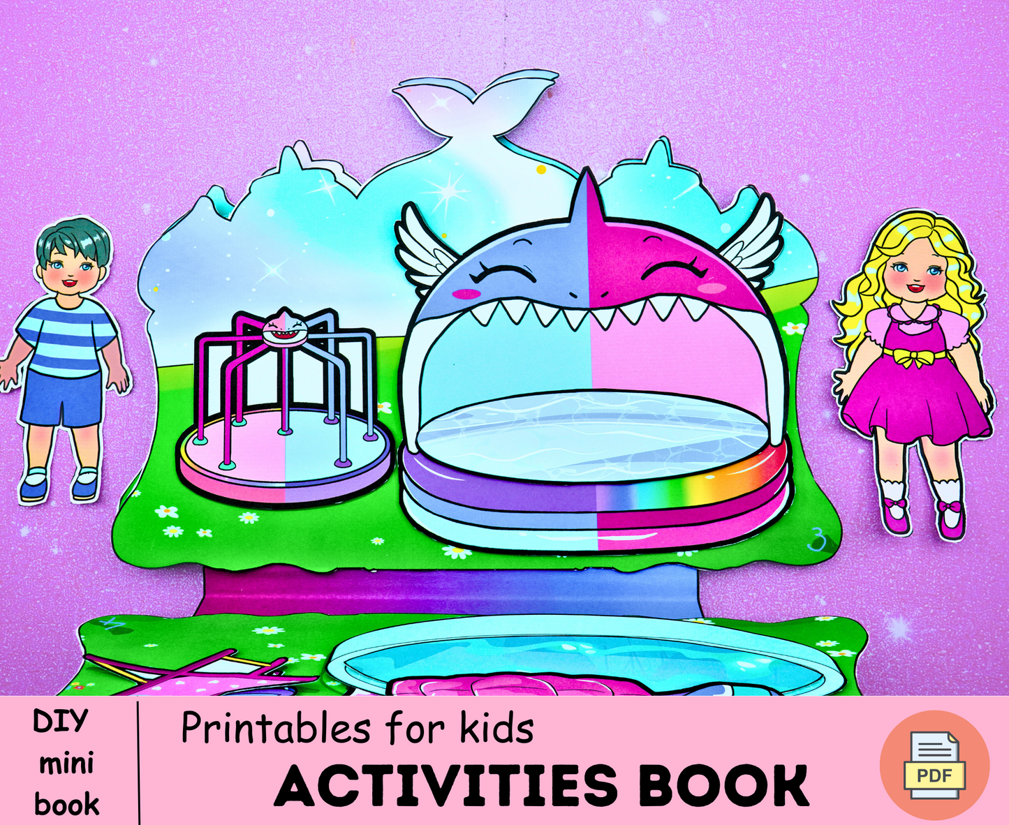 Barbie water park printables 🌊 DIY kit for your little one - Paper doll house - Activity book for kids 🌊 Woa Doll Crafts