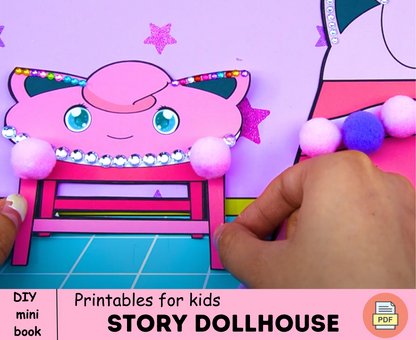 Cute dollhouse for kids🌈 pinky pet paper busy book printables | handmade activity book for kids 🌈 Woa Doll Crafts