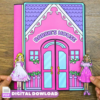 Happy Doll House Printable DIY project Dream Dollhouse with Paper Dolls Busy Book & Activities for Kids PDF 🌈 Woa Doll Crafts