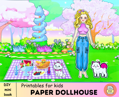 Handmade dress for Barbie and Enid paper doll printables 🌈 Wardrobe for paper doll | Princess Outfits 🌈 Woa Doll Crafts