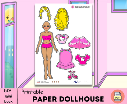 Printable Hello Kitty Dress for Barbie Dolls 🌺 Refresh your doll’s style with lovely dresses | free product 🌺 Woa Doll Crafts