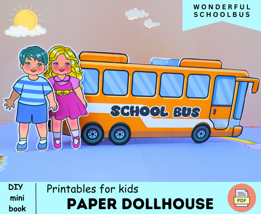 Wonderful School Bus paper craft printable for kids 🌈 Kids Activity Book | Barbie Truck | Paper classroom Printable | Paper Crafts for Kids | Paper Doll House 🌈 Woa Doll Crafts