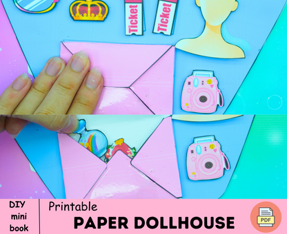 Magic Stunning Mermaid bag🧜‍♀️ doll paper printables | Beach activity book printable for kids | Handmade craft bag print | Digital Download 🧜‍♀️Woa Doll Crafts