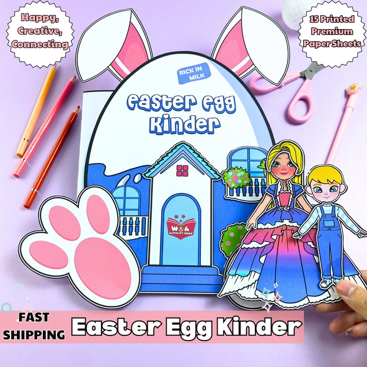 Education activity book for kid |  Easter egg kinder doll house, Safe Paper Toy for kid, Gift for kids, Birthday Gifts