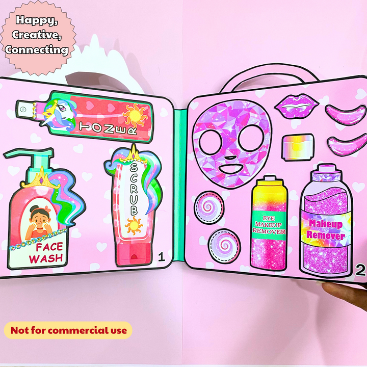 Education Activity Book | Paper Make up bag for kids - Paper doll - Paper Crafts for Kids - DIY Unique Holiday Gift for kids - DIY crafts