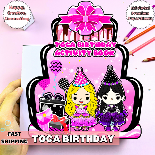Education Activity Book | Toca Boca Birthday Party, Fun Paper Toy for kid, Unique Birthday Gifts, Family connection, Limit screen time, Boost creativity