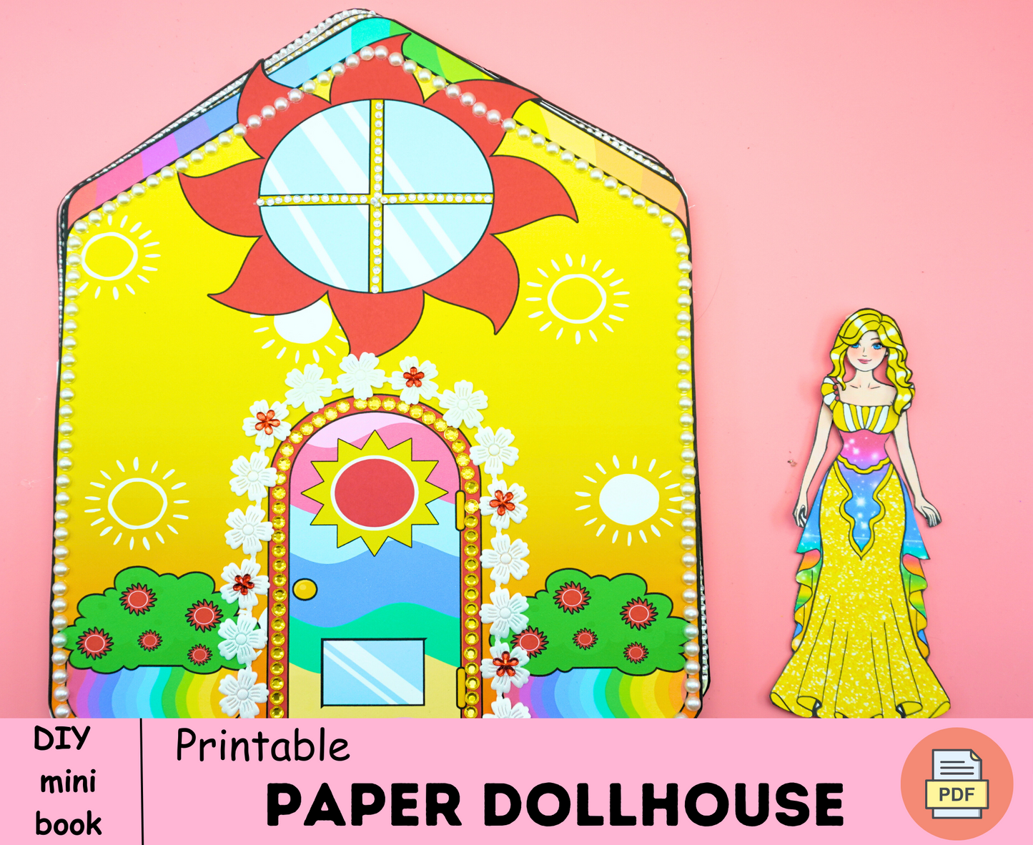 Barbie's sun house printables ☀️ DIY kit for your little one - Paper doll house - Activity book for kids ☀️ Woa Doll Crafts