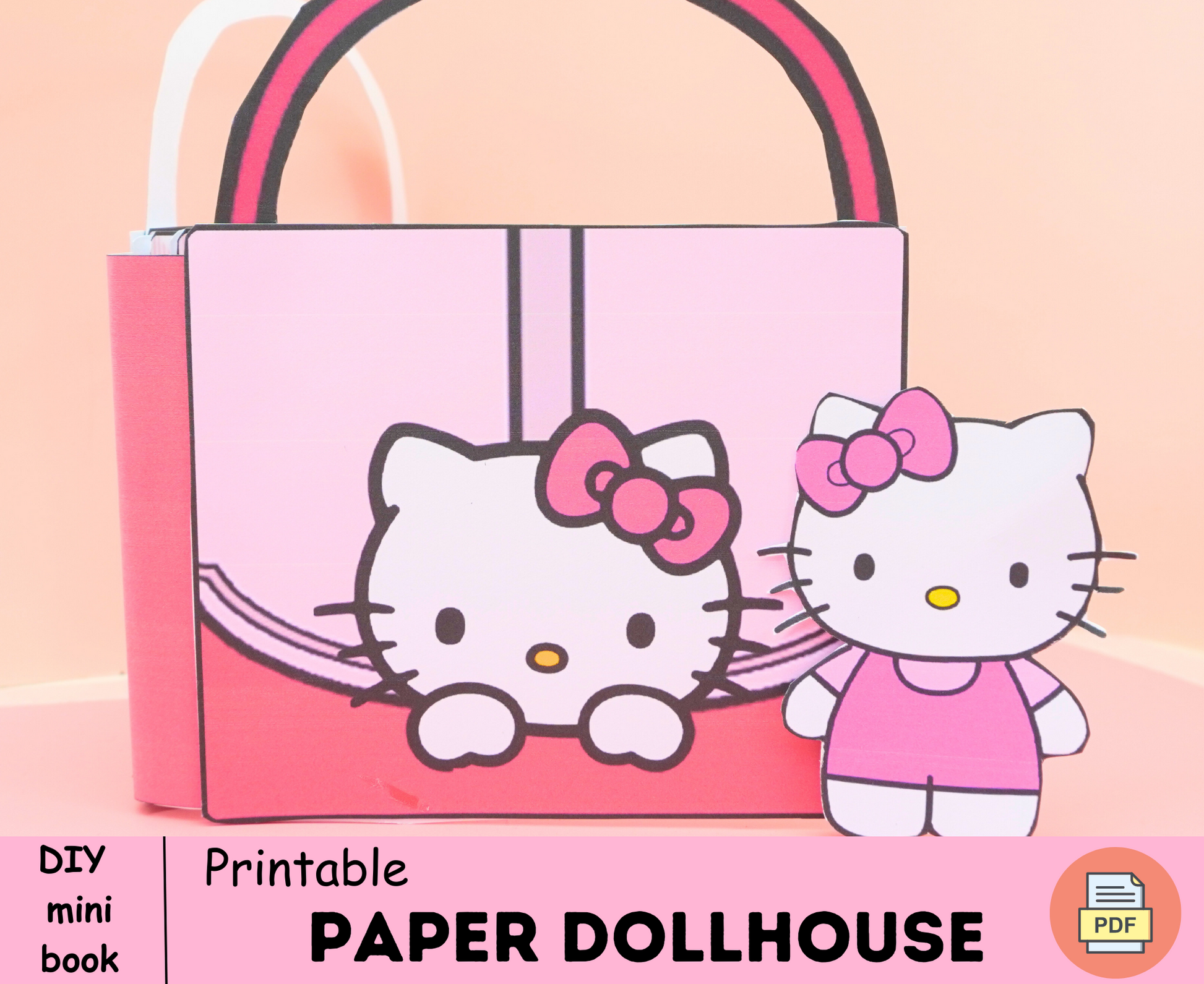 Printable Paper Dollhouse With Cat House Busy Book & Activities for Kids 