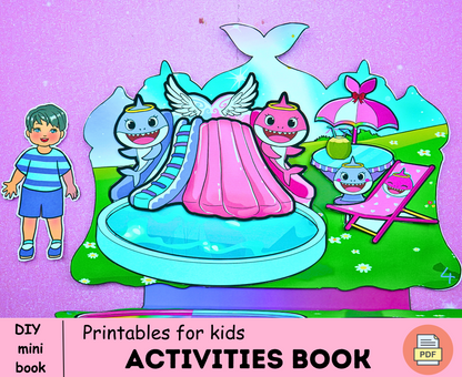 Barbie water park printables 🌊 DIY kit for your little one - Paper doll house - Activity book for kids 🌊 Woa Doll Crafts