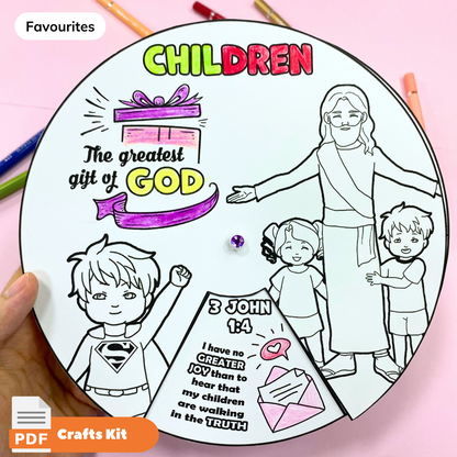 The Greatest of God Wheeling Printable, Printable Bible Activity, Coloring Activity Printable, Kids Bible Lesson, Memory Game, Sunday School 🌈 Woa Doll Crafts