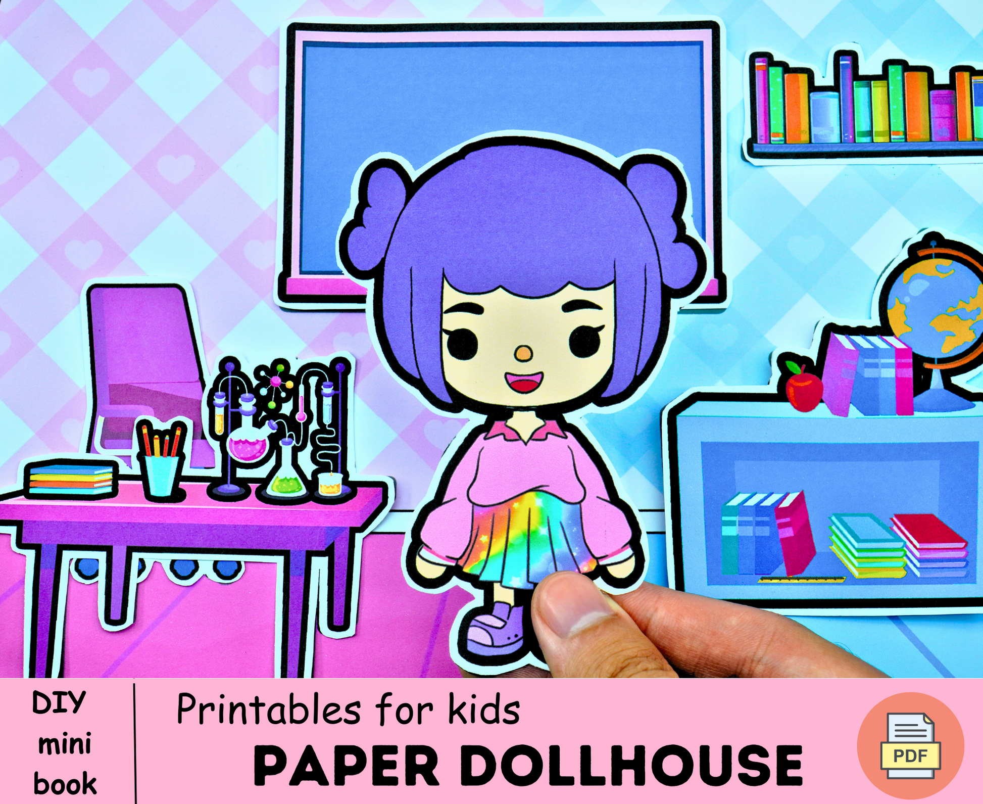 Toca boca dollhouse busy book toddler🌈Toca boca paper doll printable |  Paper dollhouse folding printed | DIY paper kit print for kids 🌈 Woa Doll