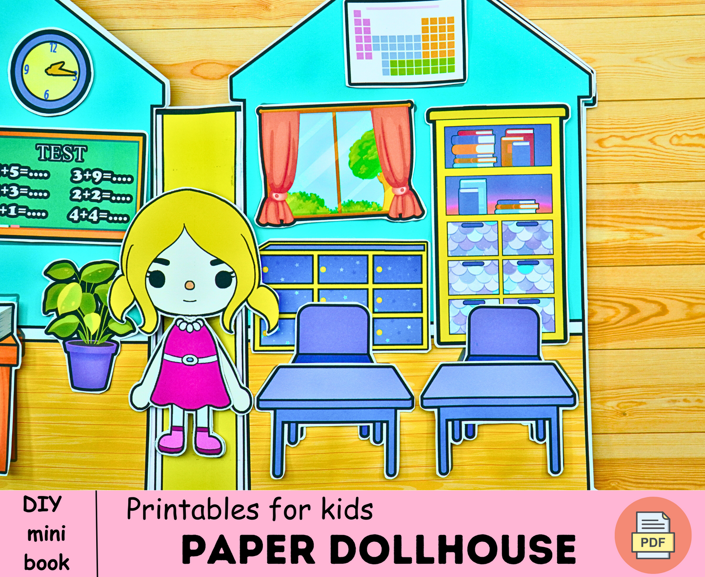 Bluee school of Toca Boca doll printables🌈 Toca Boca Back2school busy book to print for toddler 🌈 Woa Doll Crafts