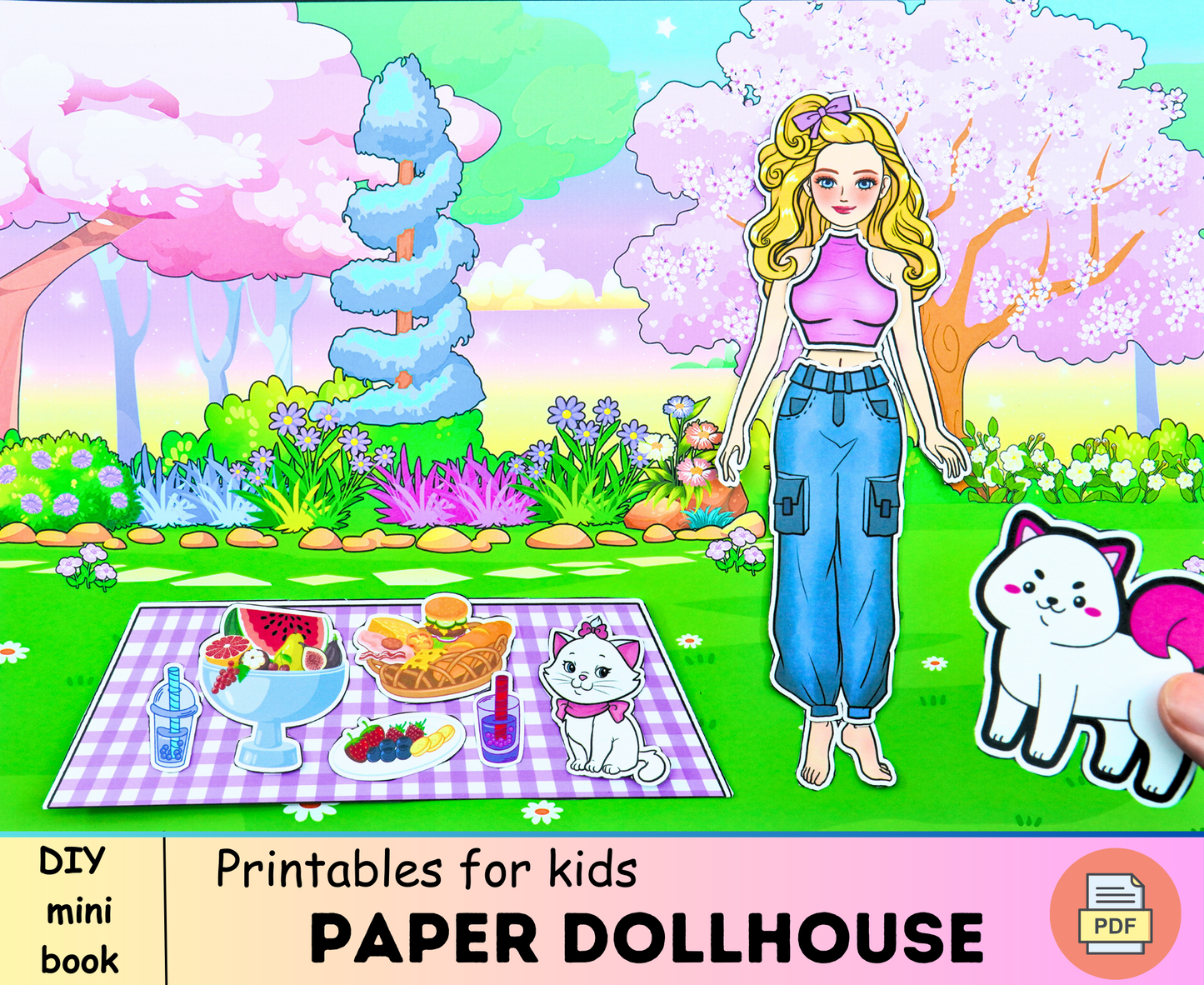 Handmade dress for Barbie and Enid paper doll printables 🌈 Wardrobe for paper doll | Princess Outfits 🌈 Woa Doll Crafts