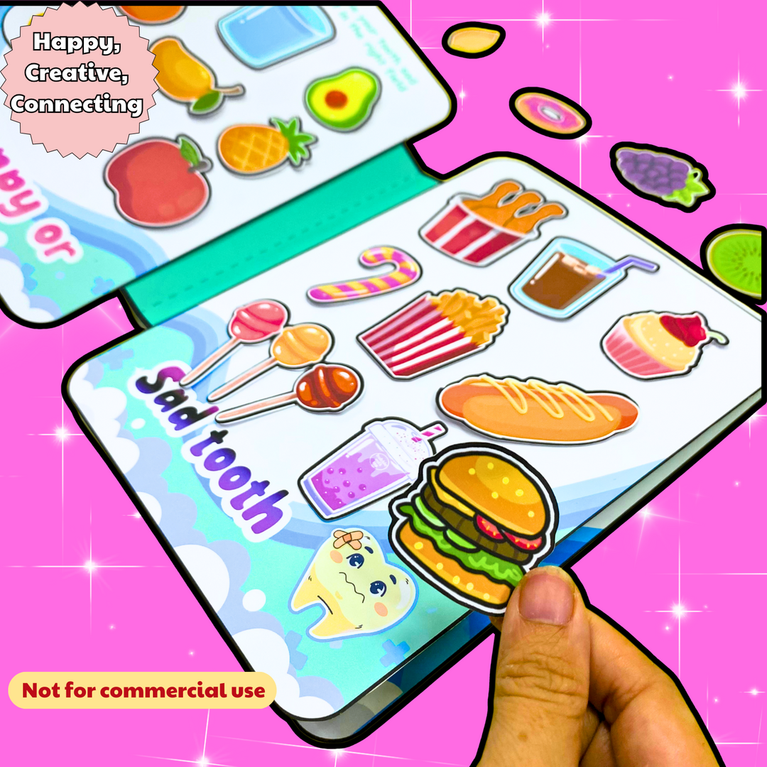 Education Activity Book | Toca Happy or Sad Tooth Care, Kids Good Habits Learning, Unique Birthday Gifts, Family connection, Limit screen time, Boost creativity