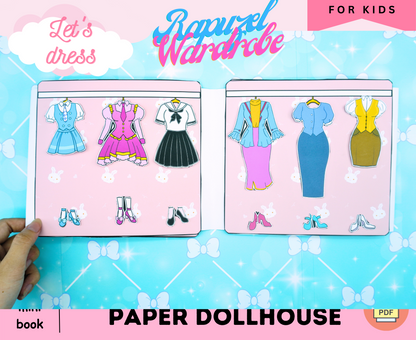 Beautiful printable wardrobe of barbie Rapuzel doll | DIY paper doll | barbie clothes | DIY kit 🚗 Woa Doll Crafts