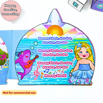 Education Activity Book | Barbie Shark Dollhouse, Paper Kid Song Book and Activity Book, DIY Busy Book for toddler