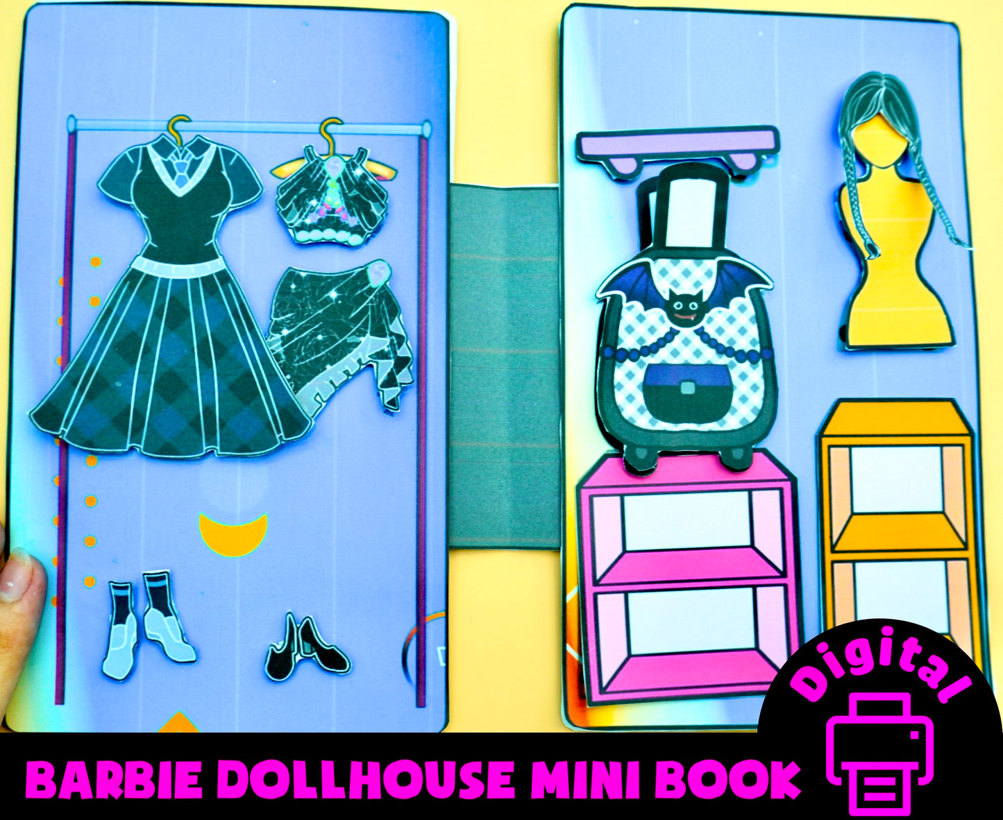 Gorgeous Wednesday Addams Printables 🌈  Digital paper pack | Addams family digital download printable | Printable Paper Craft DIY project 🌈  Woa Doll Crafts