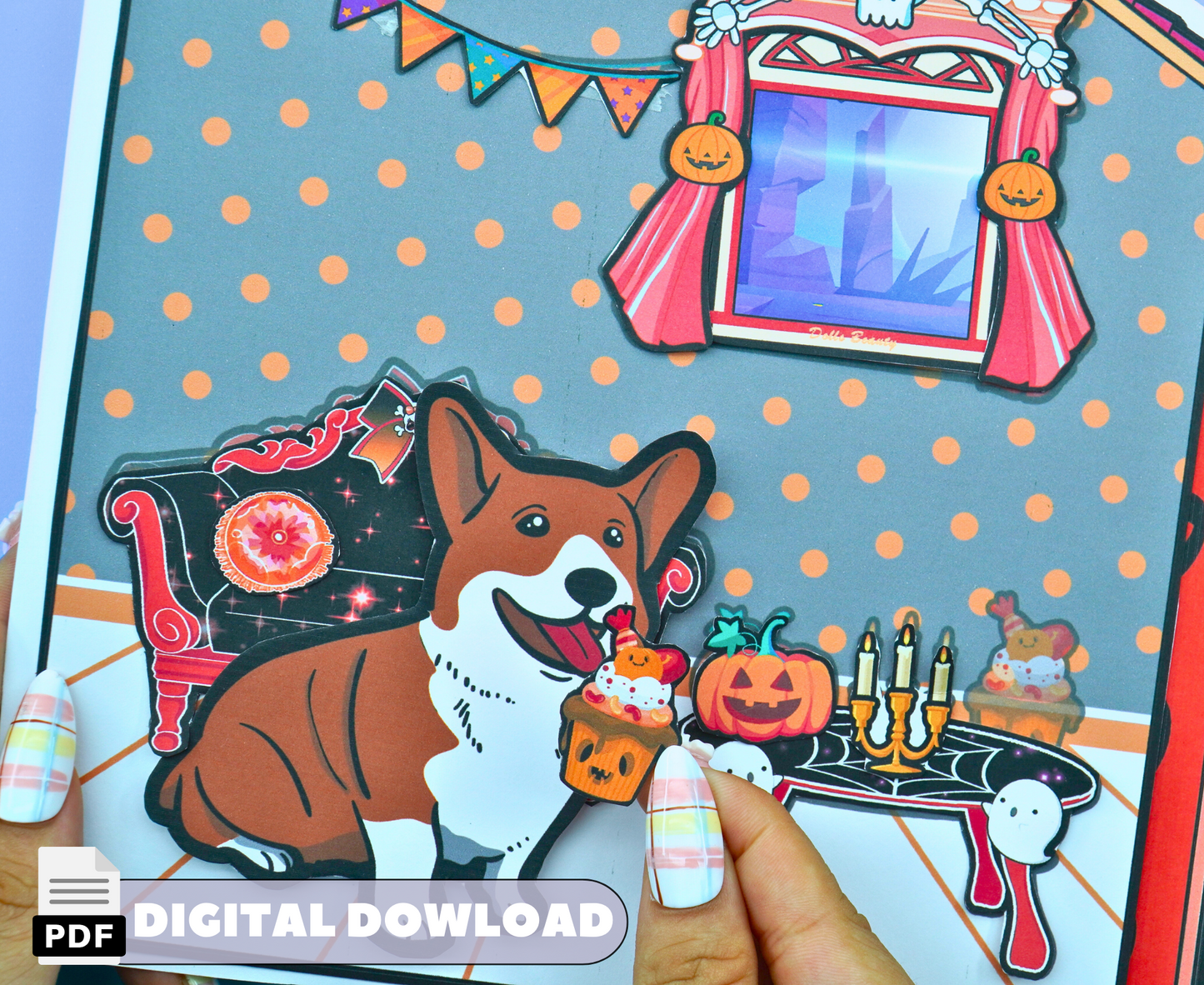 Halloween paper dollhouse printable 🌈 Printable Gothic Dollhouse Busy book for kids | Haunted House DIY Decoration Kit  🌈 Woa Doll Crafts