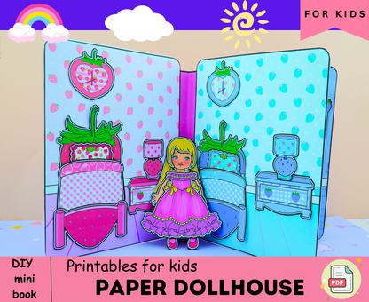 Barbie mommy and daughter visit Toca boca dollhouse printables | Activities book for todller to print 🌈 Woa Doll Crafts