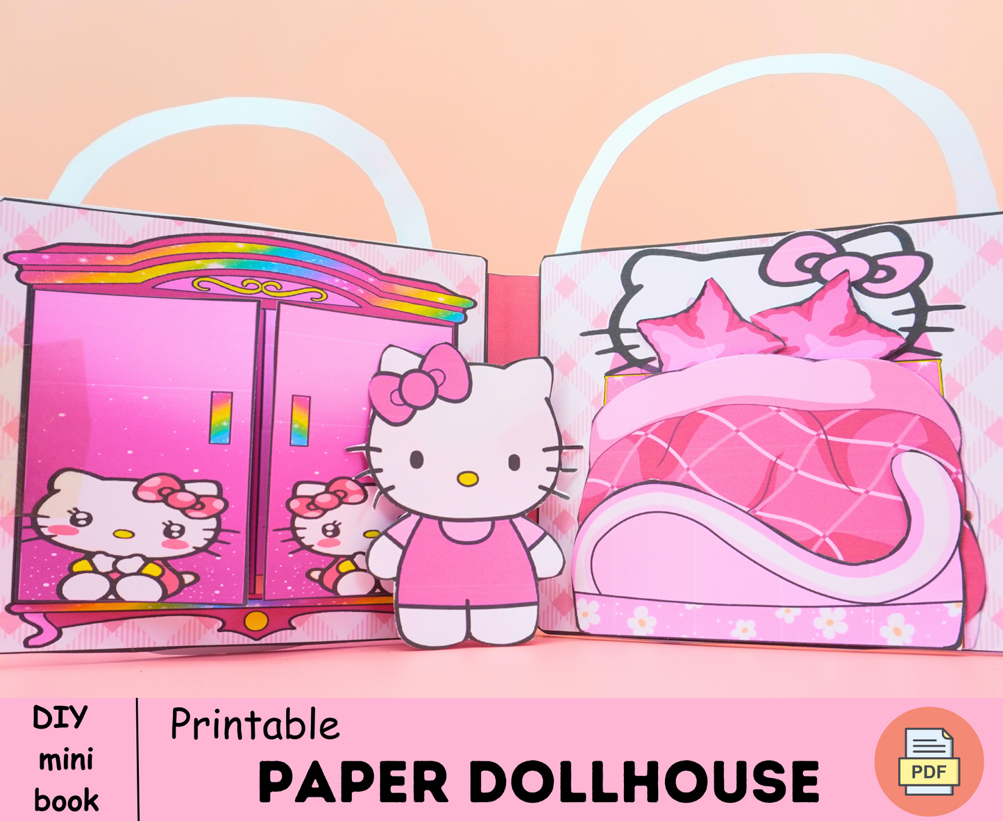Hello Kitty bag🌈 Busy Book Activity bag for Kitty Printable | Mini Bag | Busy Book print for toddler | Dollhouse Book | DIY paper dolls house🌈 Woa Doll Crafts