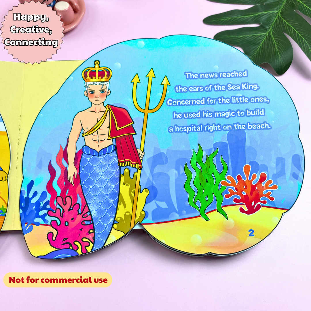 Education Activity Book | Conch Shell Hopital Story Dollhouse x DIY Activity Book for Kids , Printables for toddlers, Holiday Activity Book