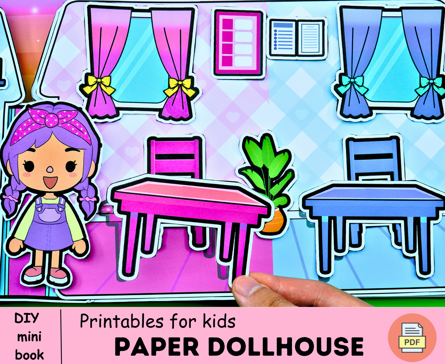 Printable Dollhouse Busy Book & Activities for Kids PDF 
