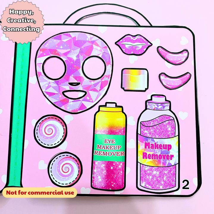 Education Activity Book | Paper Make up bag for kids - Paper doll - Paper Crafts for Kids - DIY Unique Holiday Gift for kids - DIY crafts