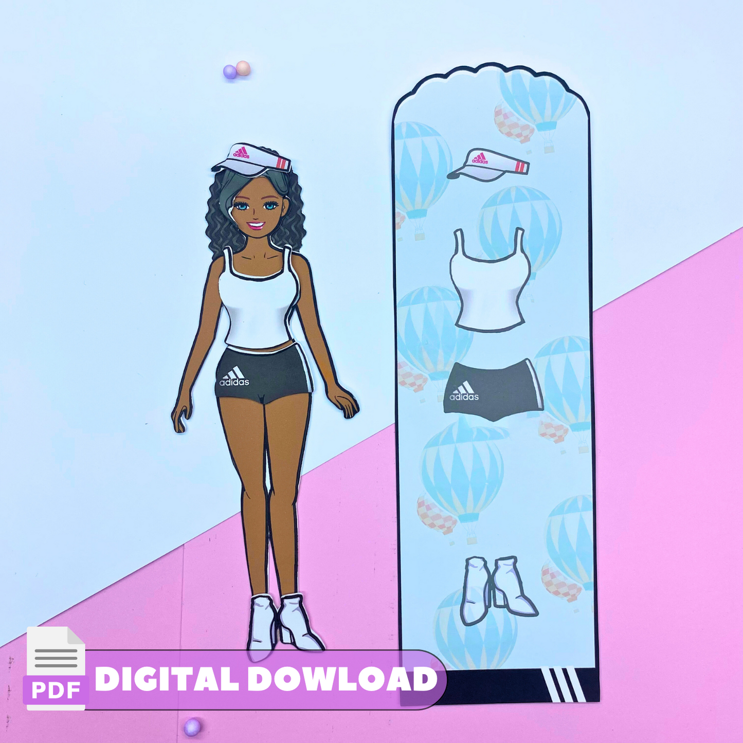 Printable Paper Dolls Dress up Kit 🌈 Dreamy Sportswear Wardrobe | Fashion Games, Paper toys | Paper Crafts DIY | Instant Download 🌈 Woa Doll Crafts