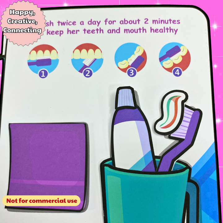 Education Activity Book | Toca Happy or Sad Tooth Care, Kids Good Habits Learning, Unique Birthday Gifts, Family connection, Limit screen time, Boost creativity