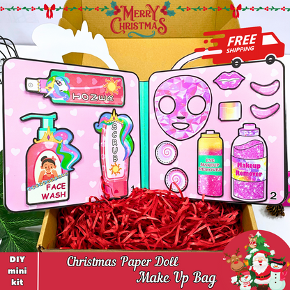 USA, Free Shipping, Make Up Bag Printables, Paper Crafts for Kids, DIY Unique Holiday Gift for kids