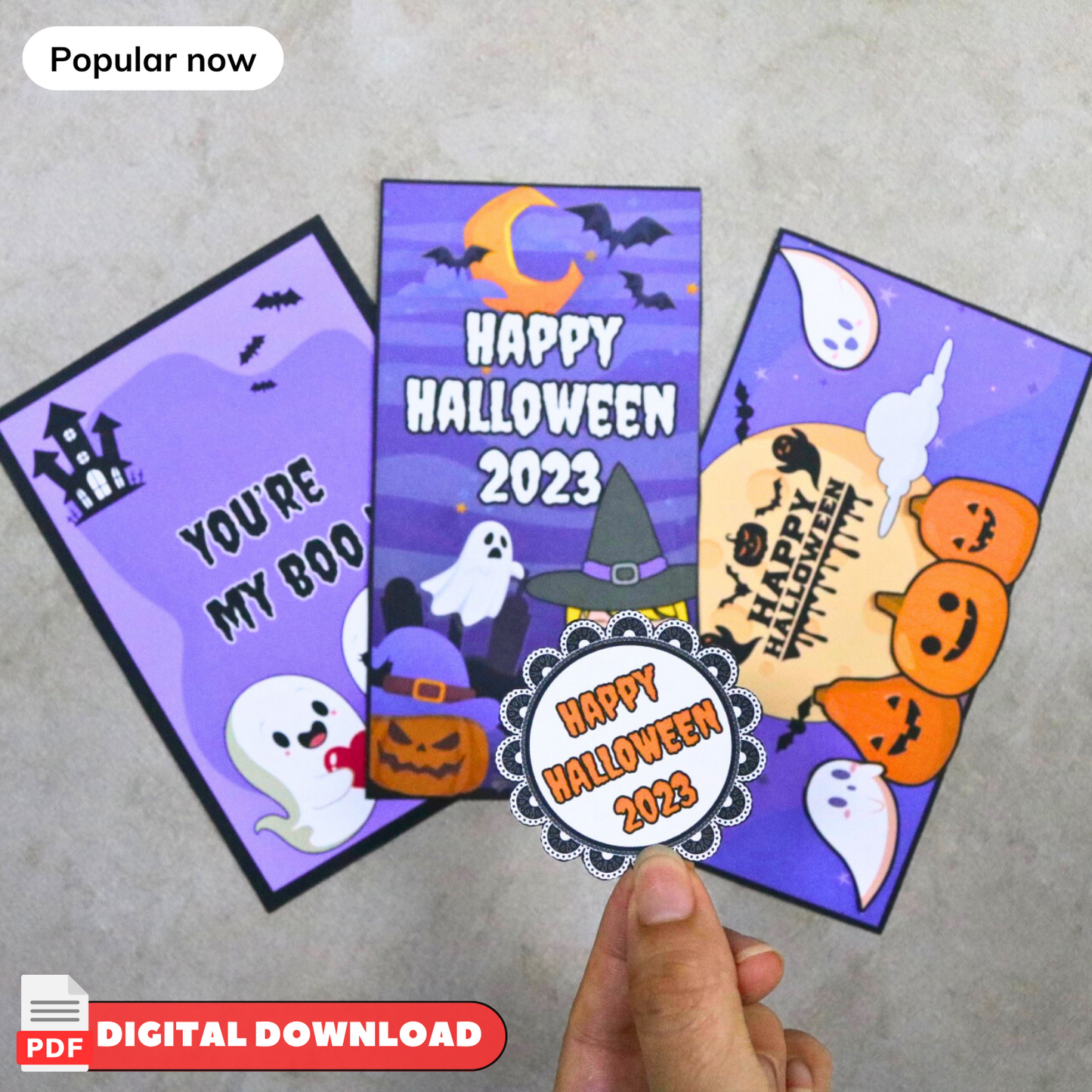 Cute halloween card set 🌈 Kids halloween card | Unique halloween stationary blank cards | Halloween Notecards | Fall Cards | Handmade Cards 🌈 Woa Doll Crafts