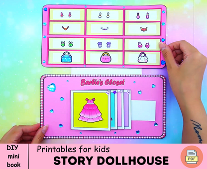Cherry story book for kids 🌈 Story paper dollhouse printable | DIY busy book for toddler | Activity book for kids 🌈 Woa Doll Crafts