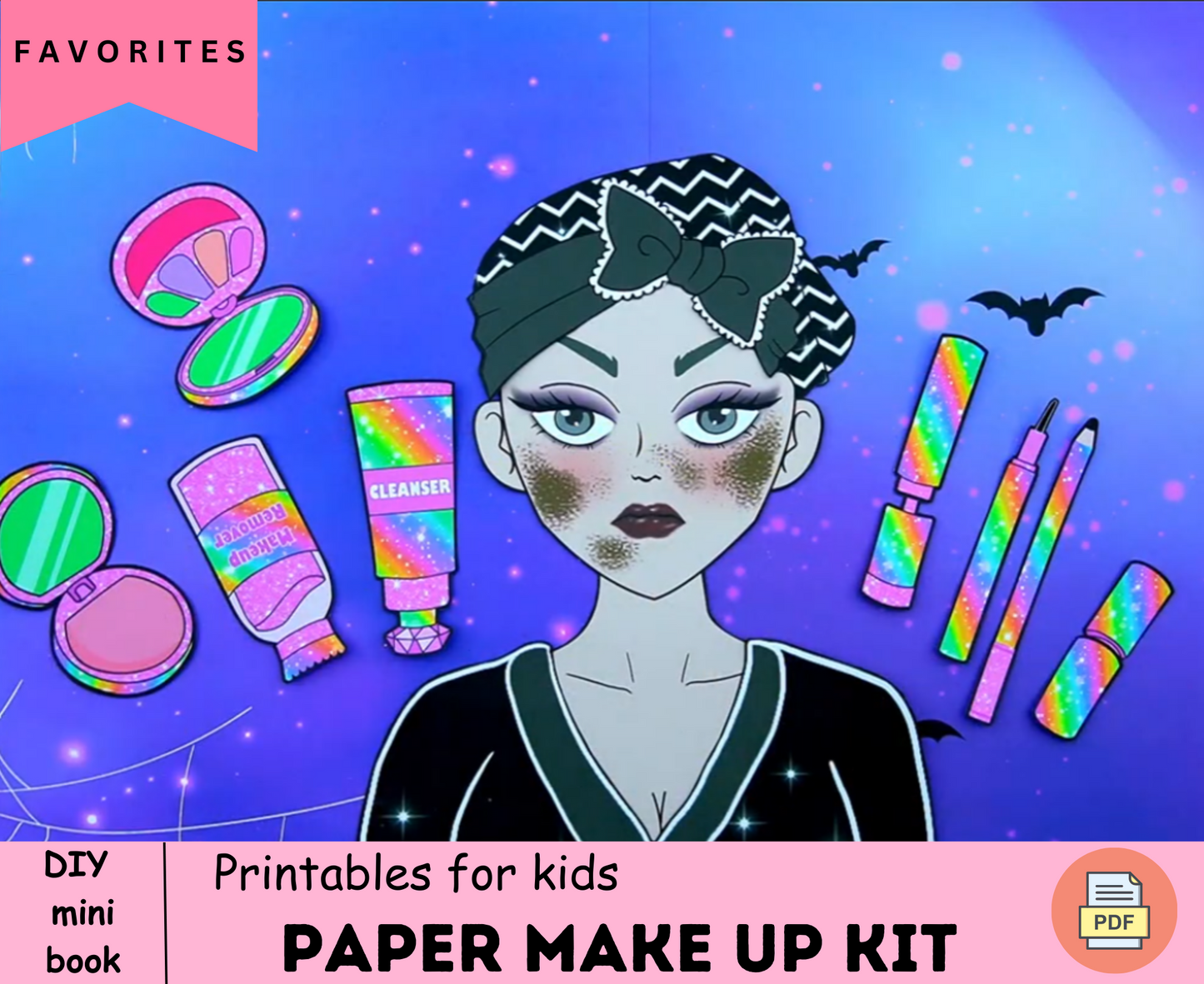 Gorgeous paper make up kit printables for Wednesday barbie dolls 🌈 Handmade doll make up kit for kids  🌈 Woa Doll Crafts
