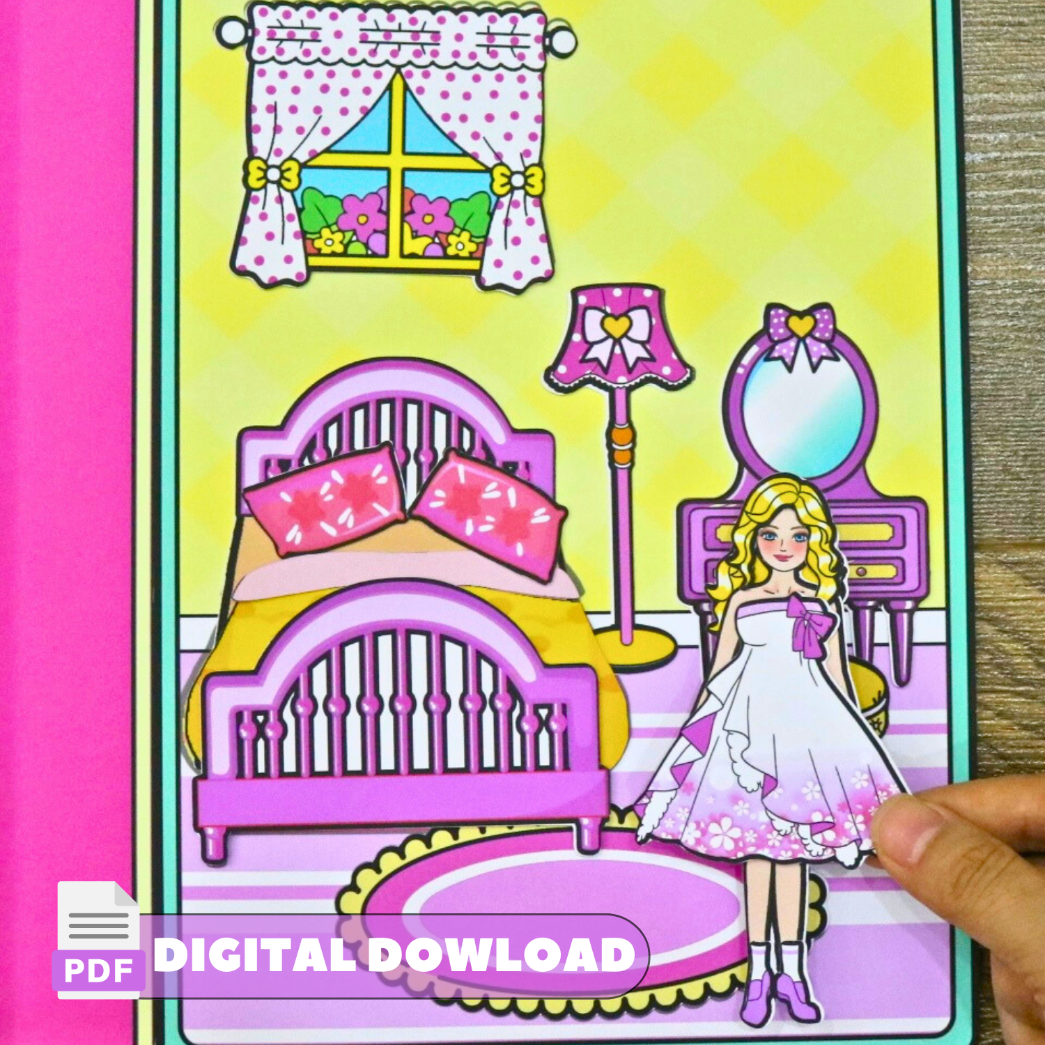 Printable Dollhouse for Paper Dolls Digital download DIY -  Portugal
