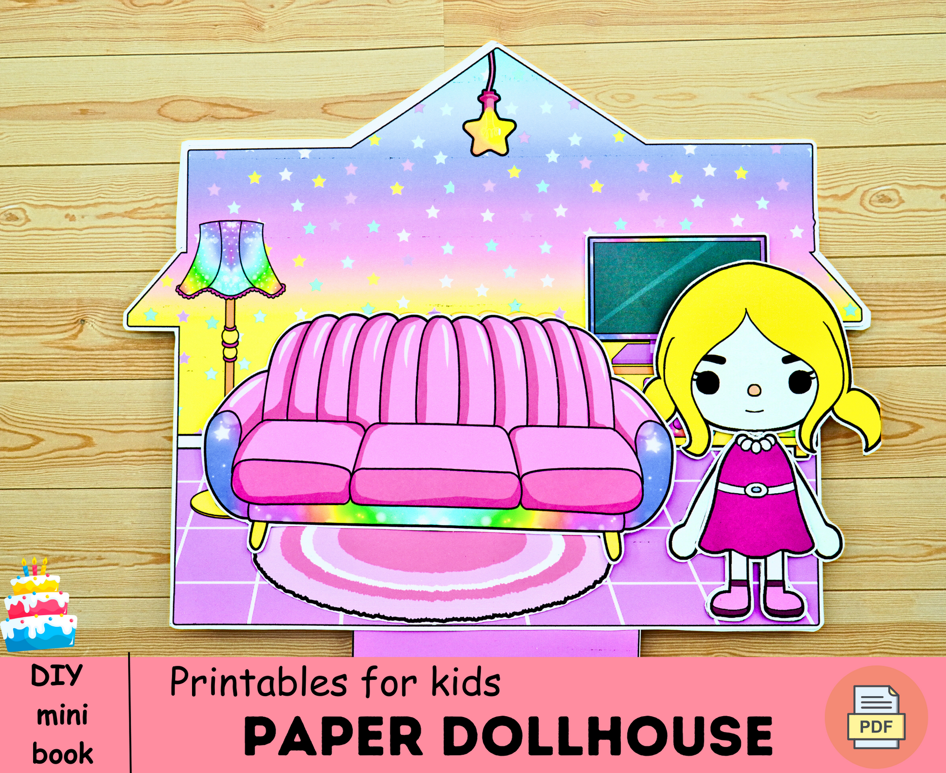 Toca boca dollhouse busy book toddler🌈Toca boca paper doll printable |  Paper dollhouse folding printed | DIY paper kit print for kids 🌈 Woa Doll