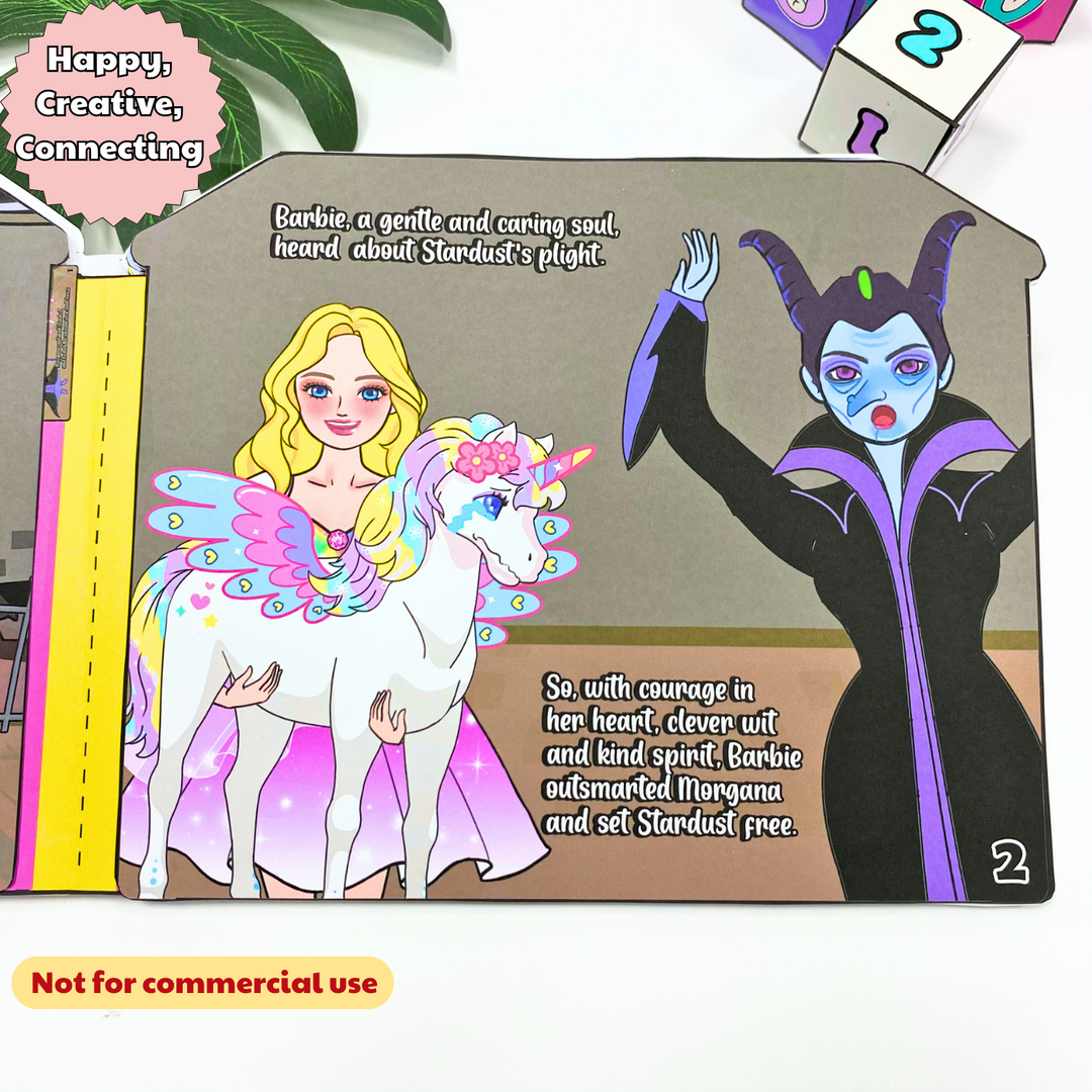 Education Activity Book | Unicorn Funny story Doll house , Story Acitivity Book for toddlers, Busy book for kids