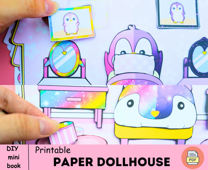 Pink and purple toca boca paper house for baby 🌸 Toca boca pre-printed paper doll | DIY Paper Kit for Kids 🌸 Woa Doll Crafts