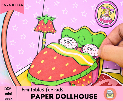 Strawberry paper dollhouse printables 🌈 DIY printable kit for kids | DIY kit for kids | Cutting Practice for girls🌈 Woa Doll Crafts