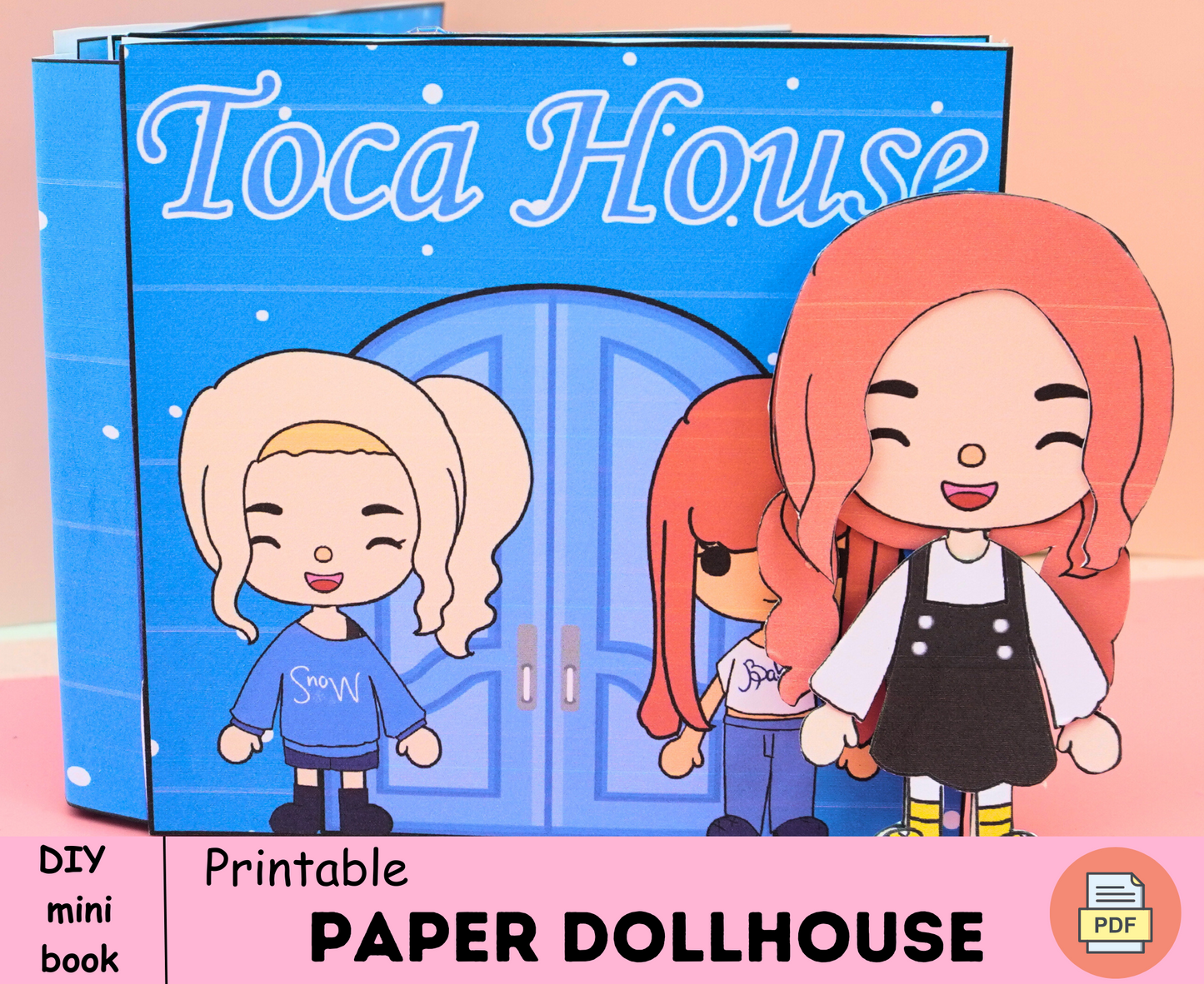 Toca boca dollhouse busy book toddler🌈Toca boca paper doll printable | Paper dollhouse folding printed | DIY paper kit print for kids 🌈 Woa Doll Crafts