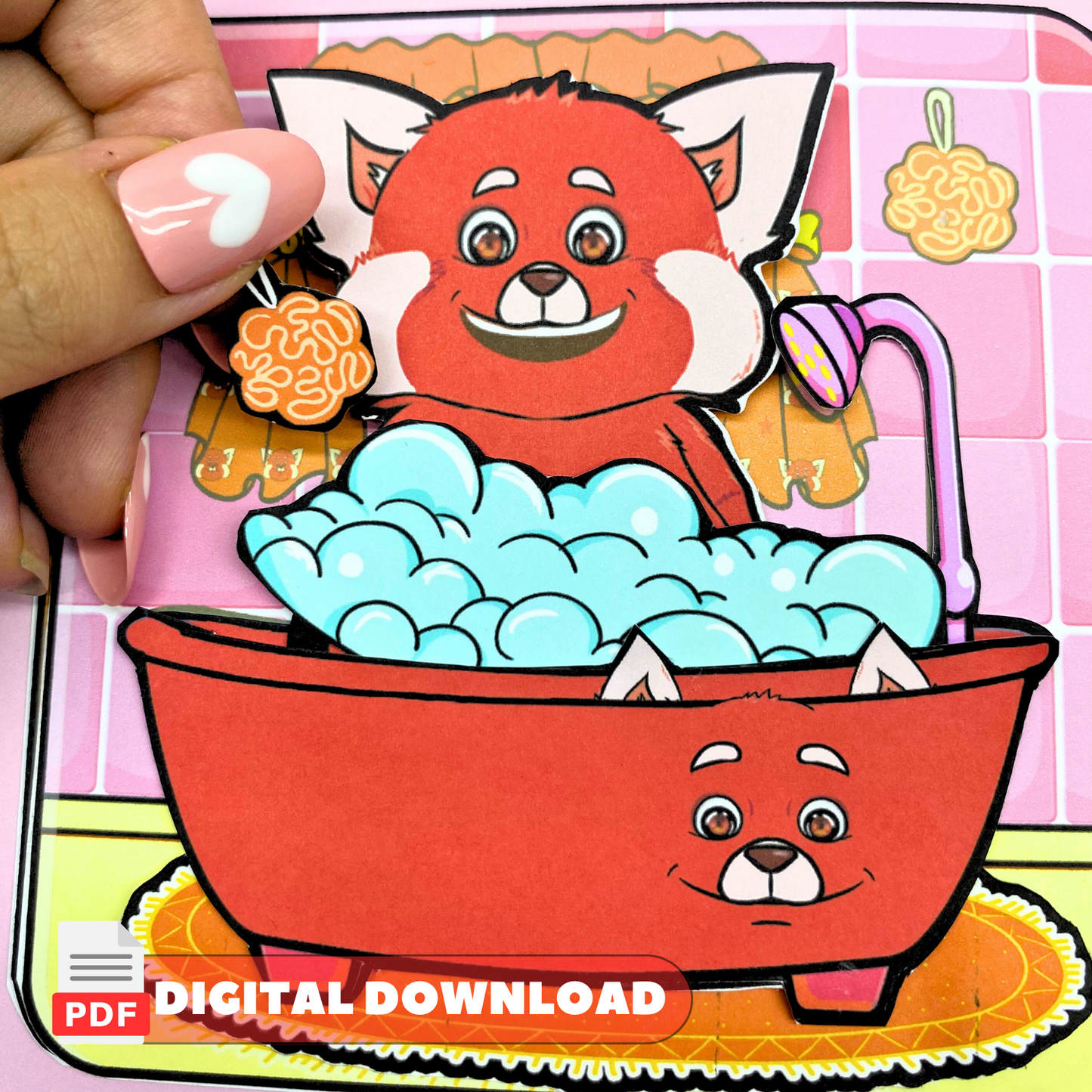 Cute Pet Dollhouse Printable DIY Activities for Kids 🌈 Orange Bear Dollhouse | Mini Busy Book, DIY quiet pages 🌈 Woa Doll Crafts