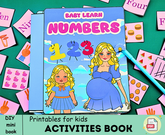 Learning to Count | Printable Busy Book | Counting for Kindergarten | Learn Numbers , Sorting, Numbers Worksheets, Velcro Activity 🌈 Woa Doll Crafts