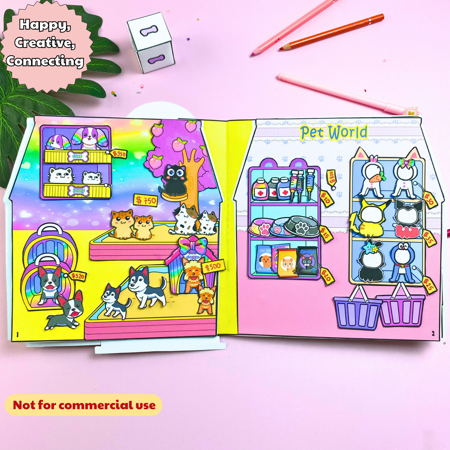 Education Activity Book | Pet Store Doll House, Safe Paper Toy for kid, Unique Birthday Gifts, Family connection, Limit screen time, Boost creativity