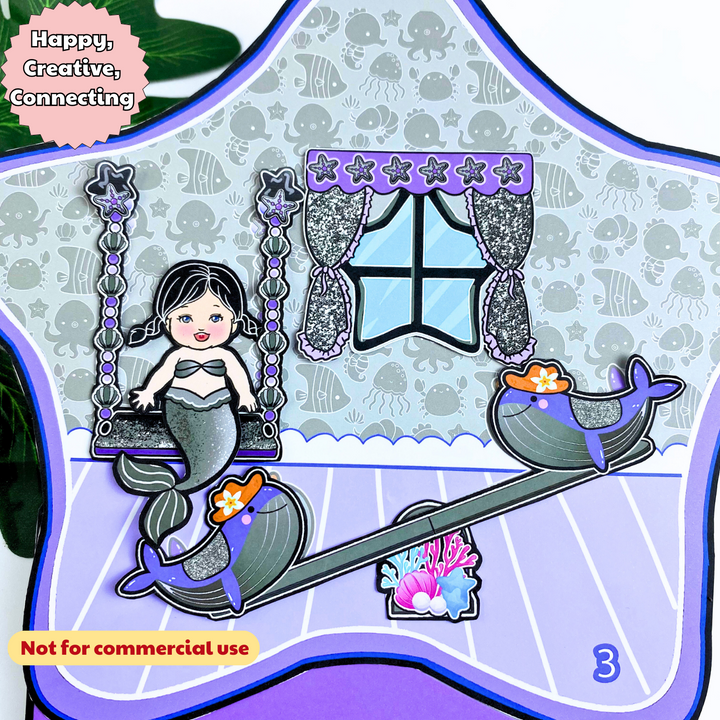 Education Activity Book | Mermaid Nursery Activity House, cutting practice, fun arts & crafts activity for kids, Holiday Unique Gifts