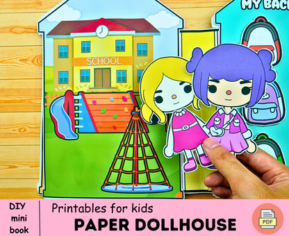 Bluee school of Toca Boca doll printables🌈 Toca Boca Back2school busy book to print for toddler 🌈 Woa Doll Crafts