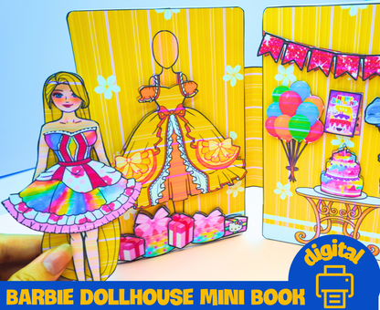 Barbie Birthday party printables🎂 Yellow birthday party toddler Activity book printables | Barbie doll clothes | Gifts for mom birthday 🎂Woa Doll Crafts