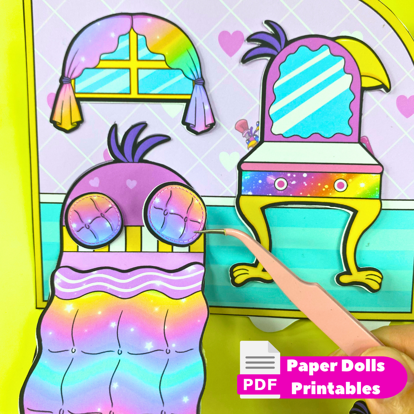 Rainbow Parrot Barbie Camper Truck Printable | Girls Activity Book | Camper Printable | Paper Crafts for Kids | Paper Doll House 🌈 Woa Doll Crafts