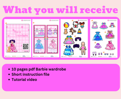 Barbie Handmade closet busy book printable 🌈 Wardrobe busy book shape for Barbie paper doll | Princess Outfits 🌈 Woa Doll Crafts