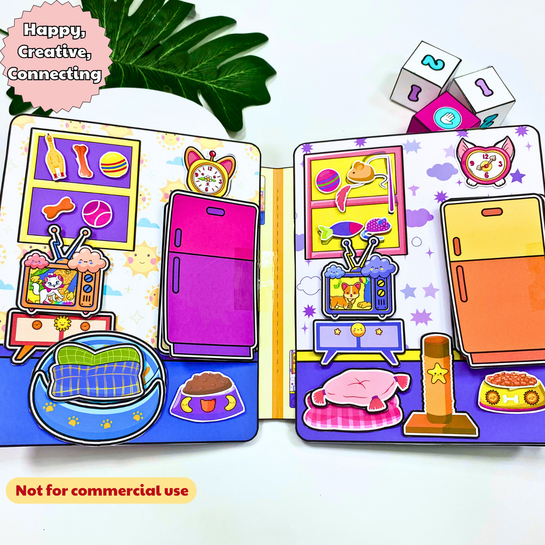 Education Activity Book | Pet Hotel Doll House | Activity Book, Fun Paper Toy for kid, Unique Birthday Gifts, Family connection, Limit screen time, Boost creativity